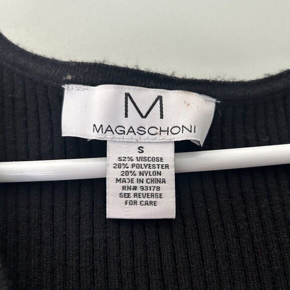Magaschoni Black Ribbed Knit Tank Midi Dress Women's Minimalist Stretch Small - Picture 3 of 9